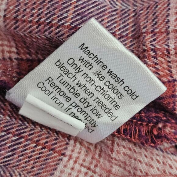 Cotton Blend Plaid Flannel Button Down Top Shirt Medium - Picture 5 of 5